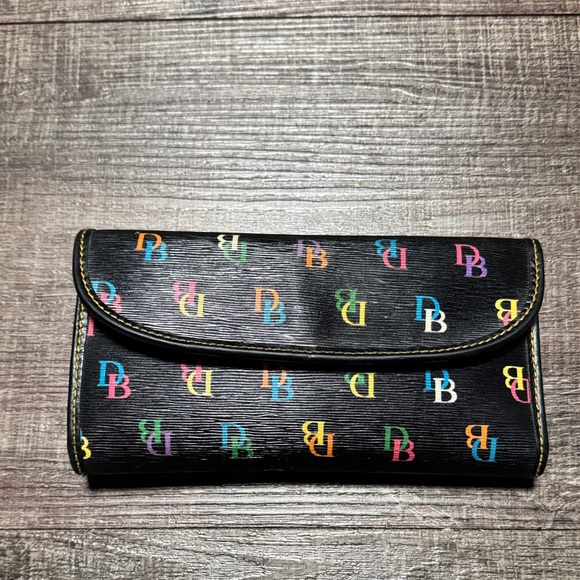 Dooney & Bourke Black Wallet with Colorful Logo - Picture 7 of 17